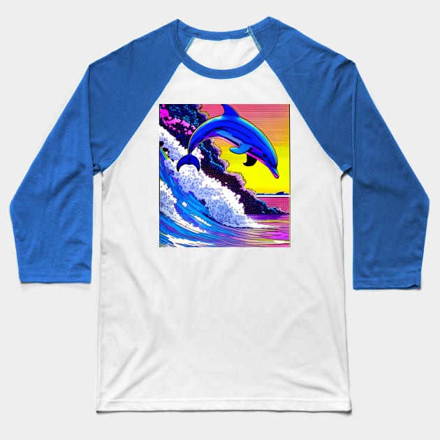 Dolphins Baseball T-Shirt by Megaluxe 